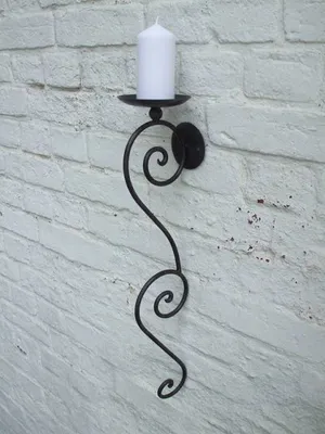Produktbild von Dekorativer Wandkerzenhalter Wandleuchter 58 cm Schmiedeeisen Landhaus