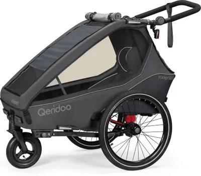 Produktbild von Qeridoo Kinderfahrradanhänger - Kidgoo 1 Steel Grey