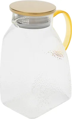 Produktbild von 1,8L Glas Edelstahl Wasserkocher mit Filterkorb Getränkekrug 0-150℃ für Kühlschrank