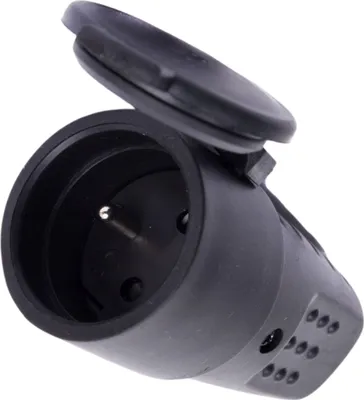 Zdjęcie produktu dla Przenośne Gniazdo Hermetyczne Gumowe 16A 250V Ip44 - Czarne