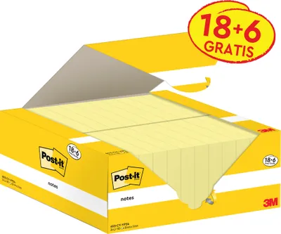 Produktbild von Post-It 653-CY-VP24, Rechteck, Gelb, Papier, 51 mm, 38 mm, 100 Blätter