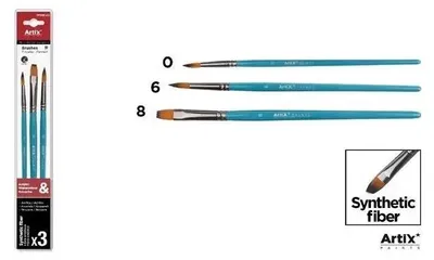 Zdjęcie produktu dla Pędzle syntetyczne 3szt - Artix