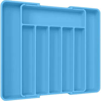 Immagine prodotto di Contenitore per posate da cassetti, espandibile, blu scuro, grande