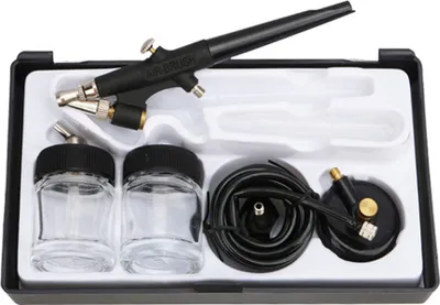 Obrázek produktu pro Airbrush set typ 138, jednočinná stříkací pistole 0,8 mm s 22ml nádobkou na barvu, pro modelářství, kutilství, make-up, zdobení nehtů a dortů