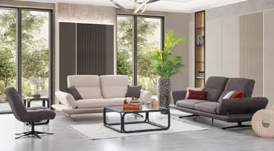 Produktbild von Sofagarnitur 3+3+1 Sitzer Wohnlandschaft Sofa Couch Polster Garnitur Sofas Stoff
