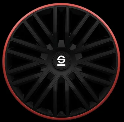 Produktbild von 15" Zoll Radkappen Schwarz/Rot Radzierblenden Radblenden SPC1585BKRD SPARCO
