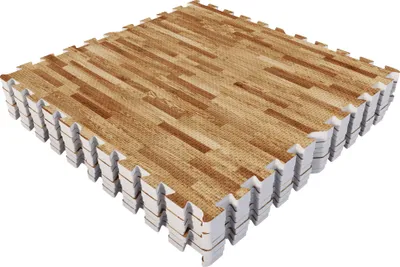 Produktbild von GORILLA SPORTS® Schutzmatten Set - 8 Matten, 60x60x1,2 cm, EVA Schaumstoff, rutschfeste, Holzoptik - Bodenmatte, Bodenschutzmatten Fitness, Puzzlematten, Unterlegmatte, Trainingsmatten, Poolmatte