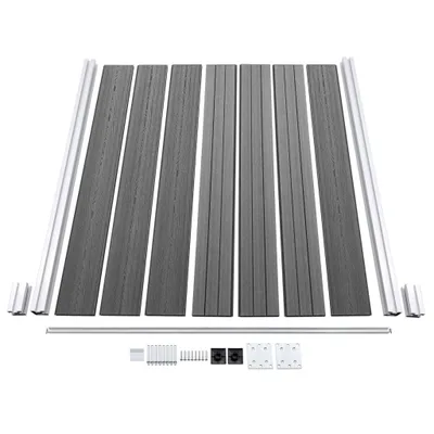 Obrázok produktu pre vidaXL WPC plotová súprava 1 štvorcový + 1 svah 273x186 cm šedá