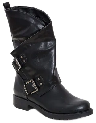 Produktbild von Damen Biker Boots mit Schnallen und Komfortabsatz