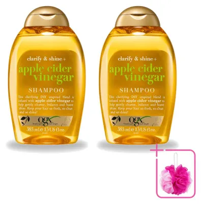 Productafbeelding van 2 x OGX Apple Cider Vinegar Shampoo, verheldert en geeft glans, 385 ml - Voordeelverpakking - 2 stuks