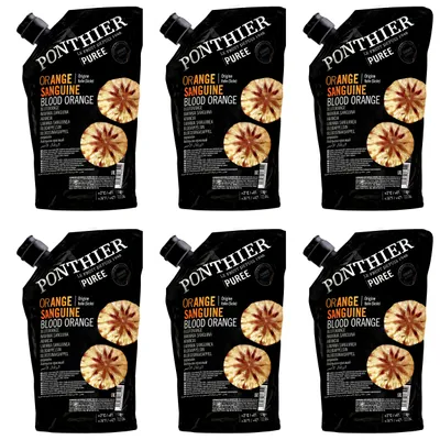 Produktbild von Ponthier BLUT-ORANGEN SANGUINE PÜREE Frucht-Püree 6x 1KG