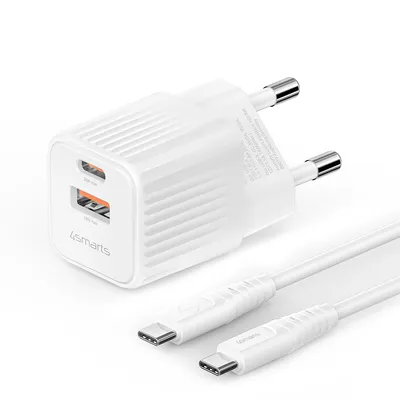 Produktbild von 4smarts Netzladegert VoltPlug Duos Mini PD 20W und USB-C Kabel 1,5m wei (540122)