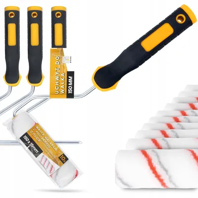 Produktbild von TRCR Malerset 10 Stück 15 cm Farbroller mit Griffen