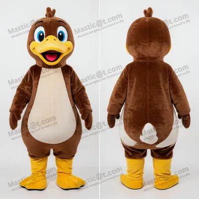 Image de Mascotte MASTICOT Oie Marron Joufflue