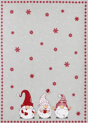 Produktbild von Geschirrtuch "Winterwichtel" Halbleinen 52x70cm