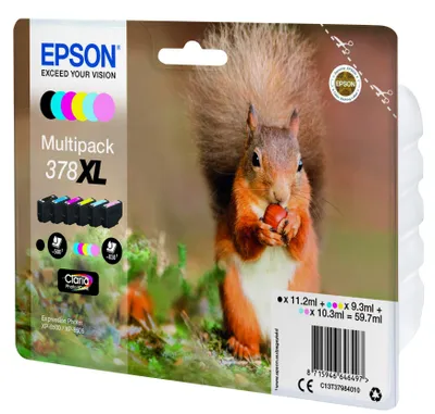 Image de Epson 378XL Multipack - Pack de 6 - XL - noir, jaune, cyan, magenta, magenta clair, cyan clair - original - sous blister - cartouche d'encre - pour Expression Home XP-8605, XP-8606, Expression Photo XP-8500, XP-8500 Small-in-One, XP-8505