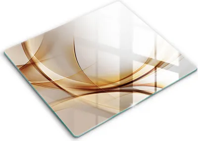 Produktbild von Glasschneideplatte - Herdabdeckplatte - 60x52 - Schneidebrett - Spritzschutz - Abstraktionsformen