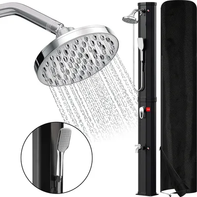 Produktbild von Yakimz Solardusche Garten Solar Pooldusche Gartendusche Solardusche Wassertank 60L (mit Schutzabdeckung、mit Handbrause、Schwarz)