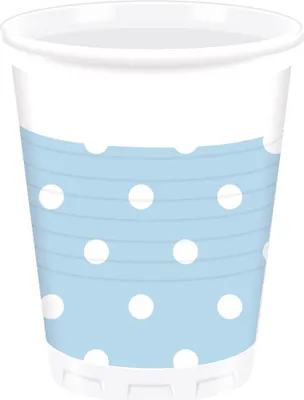 Obrázok produktu pre Plastové poháre s bodkami modré, 10 kusov