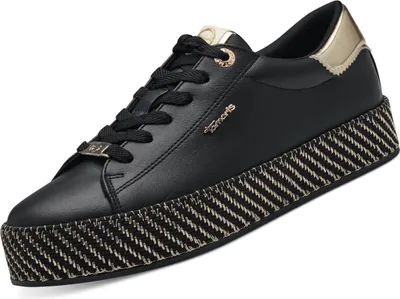 Produktbild von Tamaris Damen Plateau Sneaker Schwarz/Gold