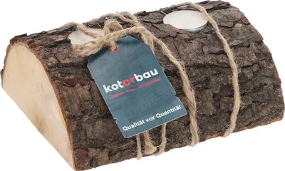 Zdjęcie produktu dla KOTARBAU® Swiecznik na 2 swieczki typu tealight wykonany z naturalnego pnia drzewa