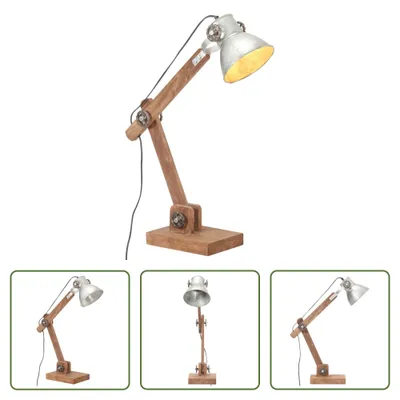 Produktbild von The Living Store Schreibtischlampe Industriestil Silbern Rund 58x18x90 cm E27