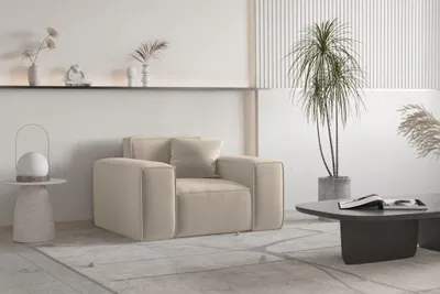 Produktbild von Sessel Designersessel CELES PREMIUM in Stoff Opera Velvet Beige