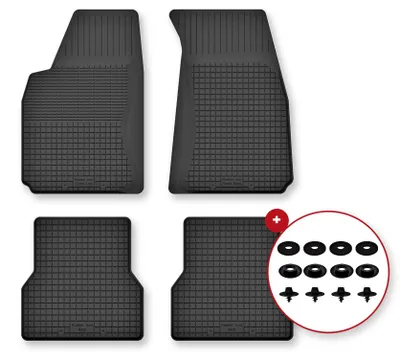 Produktbild von Gummi-Fußmatten für Alfa Romeo 166 1998-2009 (Limousine) – 4-tlg, Schwarz, Semi-Universal, angepasst – Wielganizator Semi-Universal