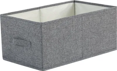Produktbild von Großer Kleiderschrank-Organizer, Aufbewahrungsmöbel mit Griffen, faltbare Stoffschublade (47 x 34 x 21 cm, Grau)
