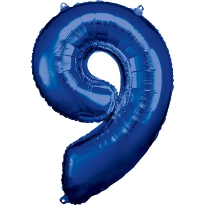 Produktbild von Folienballon 9 blau 63x86cm