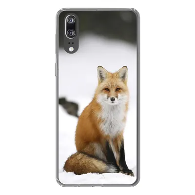 Produktbild von MuchoWow® Handyhülle Schutzhülle Hülle für Huawei P20 Fuchs - Schnee - Winter Silikon Softcase Handy Hülle - Hardcover