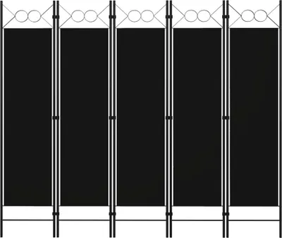 Immagine prodotto di The Living Store Divisorio 5 pezzi nero 200 x 180 cm