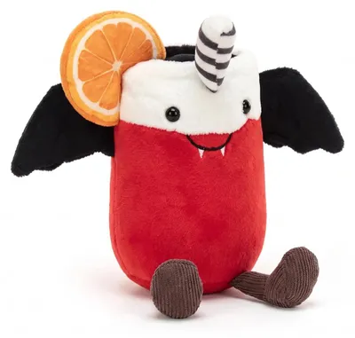 Produktbild von Halloween Plüschtier Set Kaninchen Krähe Geist Fledermaus Kuscheltier Puppe Deko Party Geschenk Weihnachten - Modell: Cocktail 17cm