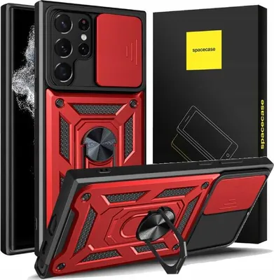 Immagine prodotto di Custodia per telefono SPACECASE Camring per Galaxy S22 Ultra Red