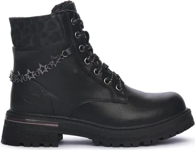 Produktbild von Dockers Kinder-Mädchen-Schnürstiefelette Schwarz-Silber, Farbe:schwarz, EU Größe:34