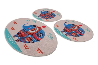 Image de et de tapis de bain 3 pièces - 60x100 cm & 50x60 cm, antidérapant
