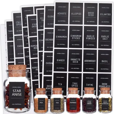 Image de Étiquettes pour herbes, 360 pièces, rectangulaires, étanches, résistantes à l'huile et aux graisses, pour la cuisine