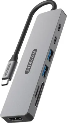 Image de Sitecom Adaptateur multiport d'alimentation USB-C 7 en 1