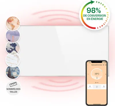 Image de Klarstein Radiateur Infrarouge Mural Intelligent, Chauffage Infrarouge 720W, Panneau Chauffant Infrarouge, APP Mobile, Radiateur Electrique Extra Plat, Salle de Bain, Sans CO2, Faible Conso d'Energie