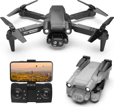 Produktbild von Gt2pro Folding Drone Hd 4k Dual Kamera Luftaufnahme Quadcopter Fernsteuerung Flugzeug Black