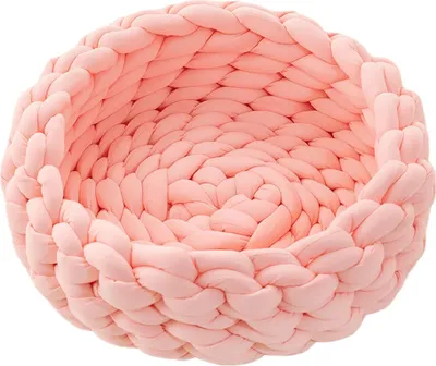 Produktbild von Katzenbett waschbar Polyester-Stricken Hundebett - Katzenschlafplatz für Katzen und kleine Hunde, Katzenkissen rund Kuschelbett Größe in 40x40 cm, rose