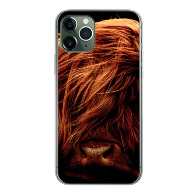 Produktbild von MuchoWow® Handyhülle Schutzhülle Hülle für iPhone 11 Pro Schottischer Highlander - Kuh - Hörner - Porträt - Tiere Silikon Softcase Handy Hülle - Handy