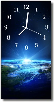 Produktbild von Tulup Glasuhr Wanduhr Küchenuhr Echt-Glas 30x60 Erde Welltal Blau