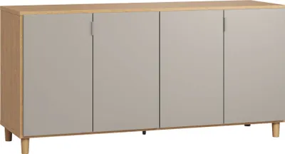 Produktbild von Kommode Nanez 04, Farbe: Eiche / Grau - Abmessungen: 78 x 160 x 47 cm (H x B x T)