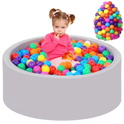 Ballenbad mit 200 Bällen, faltbar, weich, für Kleinkinder, 86 cm
