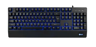 Image de C-TECH Clavier KB-104BK, USB, 3 couleurs de rétroéclairage, noir, CZ/SK