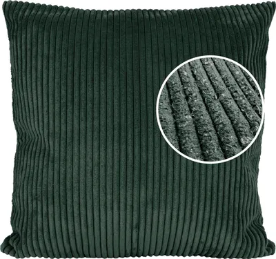 Produktbild von Dekokissen 60x60cm Kissenhülle ohne Füllung Kissenbezug mit Reißverschluss Einfarbig Cordsamt Grün