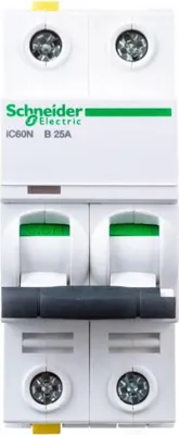 Immagine prodotto di Interruttore automatico 2P B 25A 6kA AC iC60N-B25-2 A9F03225