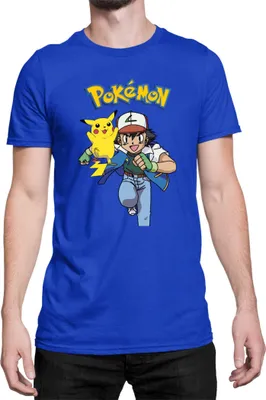Immagine prodotto di Maglietta da uomo Japan Manga Anime Comics Pokemon 011, Man 3XL , Bleu