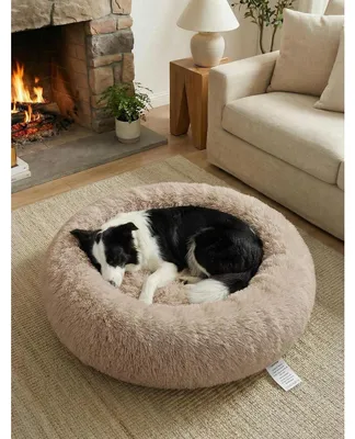 Produktbild von Hundebett Donut Flauschig Rund Kuschelig Waschbar Braun L 70x70x20 cm